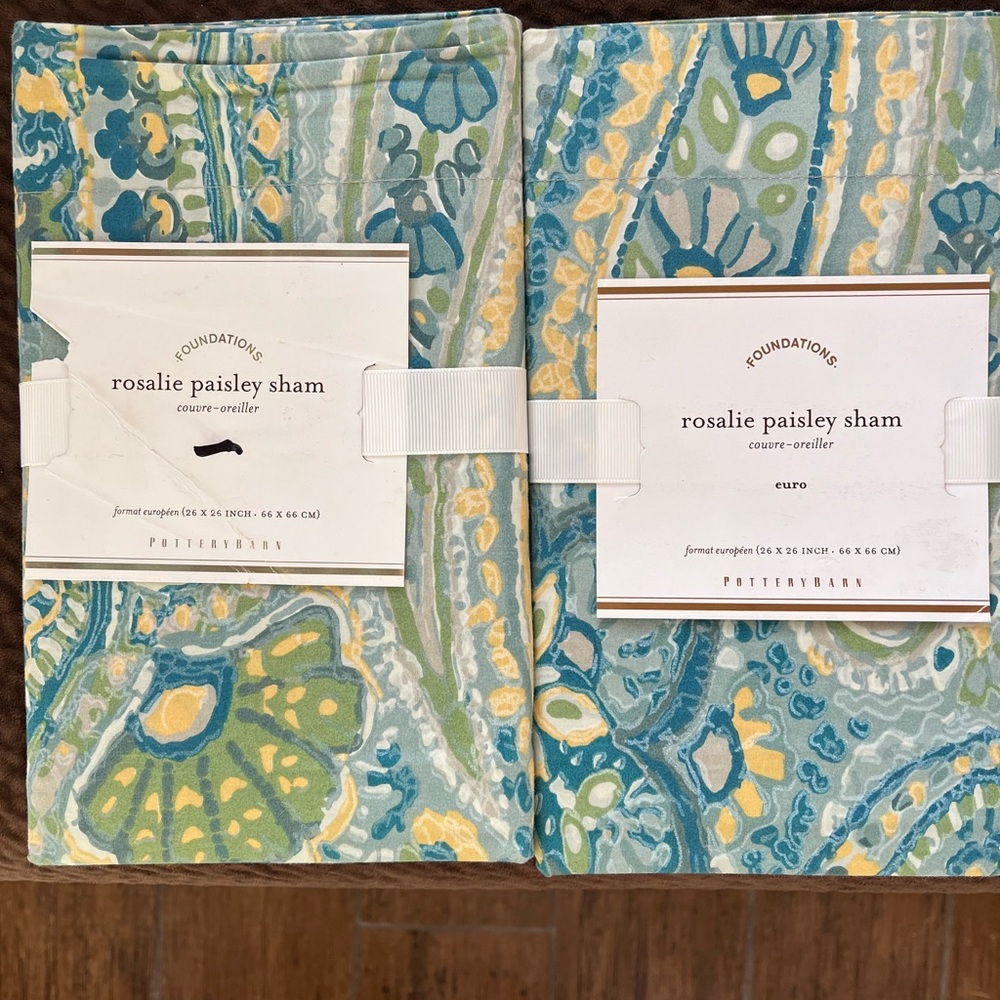 Rosalie Paisley Sham - Pottery Barn - Euro X2